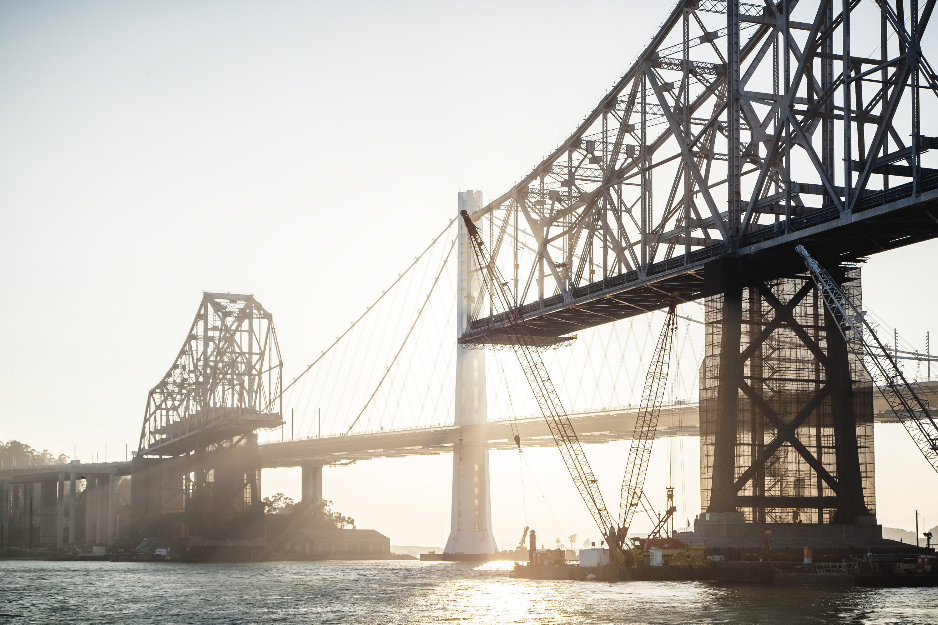 Old and New Bay Bridges. San Francisco, CA